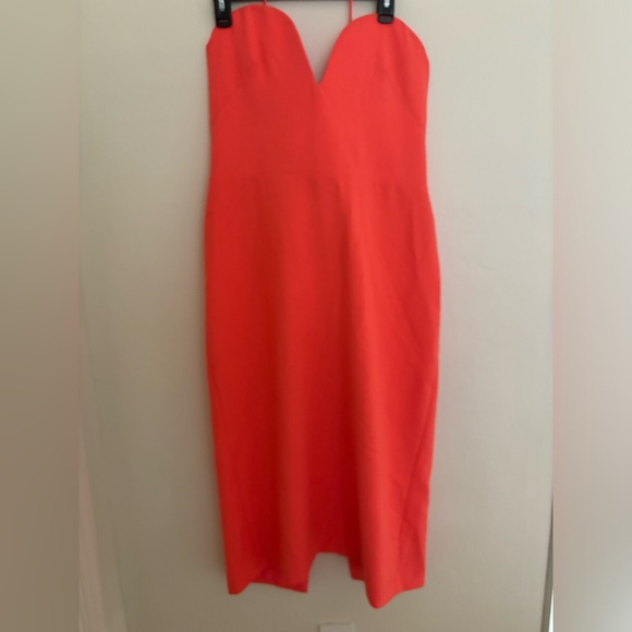 $548 EUC Veronica Beard Colebrook Neon Pink Midi Dress - Picture 3 of 10